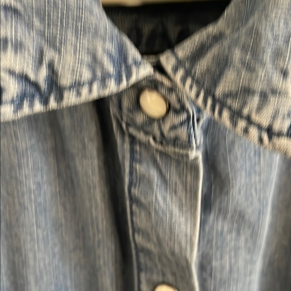 Casual Denim Button-Up Shirt velvet heart - Picture 4 of 6